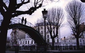 bridge, tree, cities