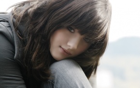 model, girl, simple background