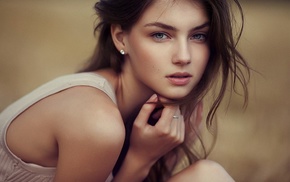 simple background, model, girl
