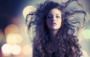 blue eyes, long hair, model