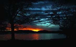 sunset, nature