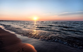 sea, nature, sunset