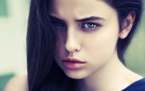face, girl, blue eyes, brunette