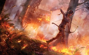 Lara Croft, tomb raider 2013, Tomb Raider, fire