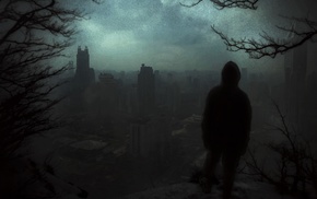 Shanghai, rear view, nightmare, dark, alone, trees