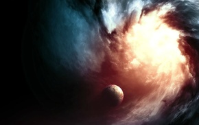 space, clouds, planet