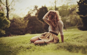 girl, nature, brunette