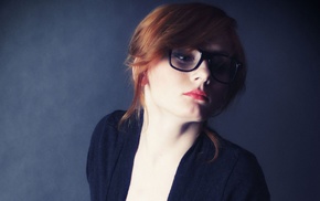glasses, redhead, girl, model