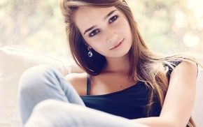 brunette, girl, face