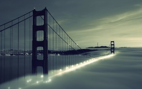 mist, bridge, Los Angeles