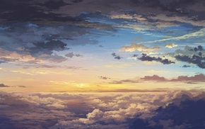 5 Centimeters Per Second, sky, clouds, anime