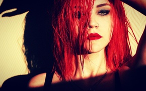 Aleksandra Zenibyfajnie Wydrych, pierced nose, girl, red lipstick, redhead