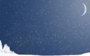 stars, snow, moon