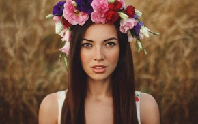 wreaths, brunette, girl, Ukrainians
