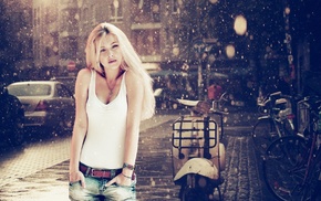 jeans, girl, blonde, girls, face