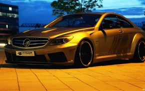 evening, yellow, cars