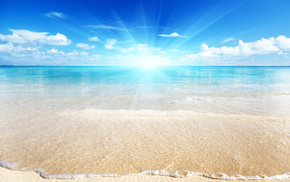 Sun, beach, sky, sea, summer