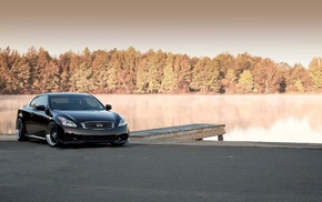 black, forest, nature, pond, cars