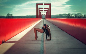 posing, bridge, sports, girl