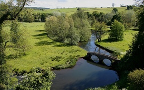 nature, river, bridge